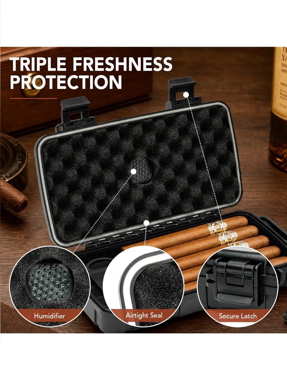 Travel Humidor Set: 4-5 Cigars - Picture 4 of 7